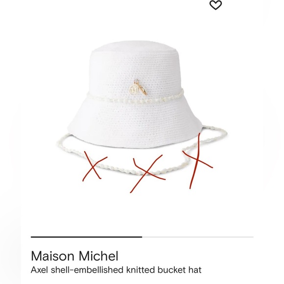 GC Maison Michel Axel shell-embellished knitted bucket hat white size small - Picture 8 of 8